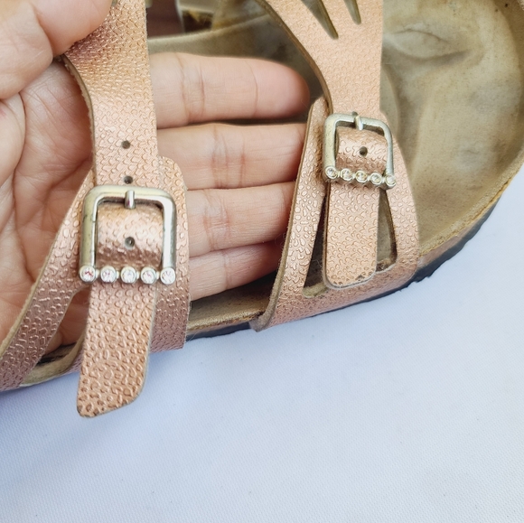 Birkenstock Metallic Sandals with Adjustable Straps Size L9 - Picture 6 of 7